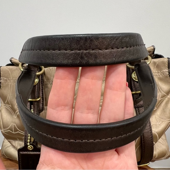 Coach Gold Monogram Leather Strap Brown Shoulder Bag & Wallet - Picture 4 of 14